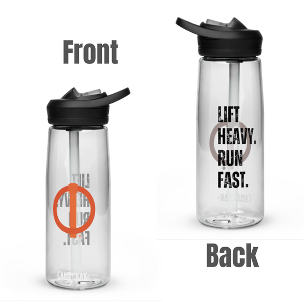 Linchpin "Lift heavy. Run Fast." Sports water bottle CrossFit Linchpin