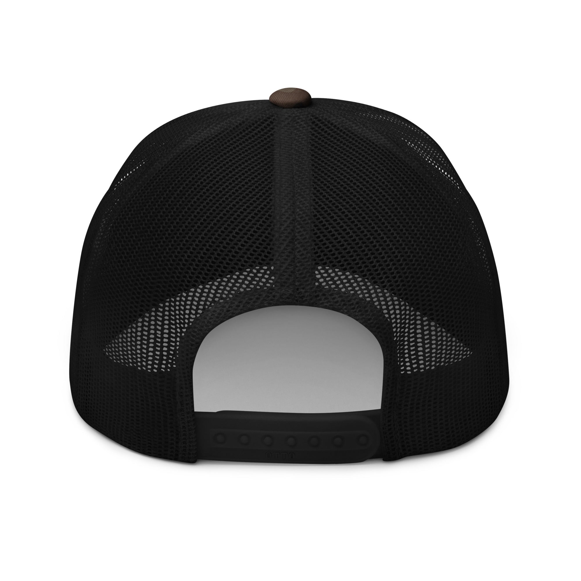 Linchpin Camo trucker hat (Black logo)