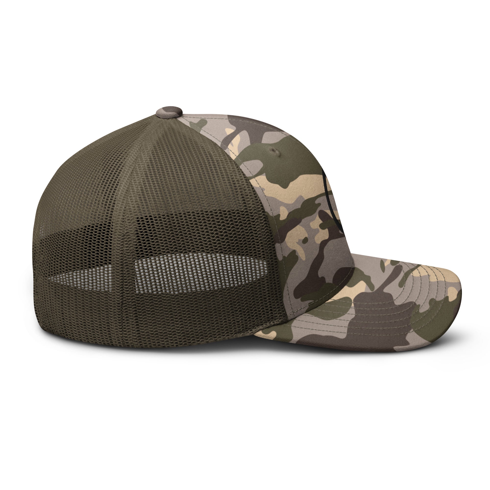 Linchpin Camo trucker hat (Black logo)