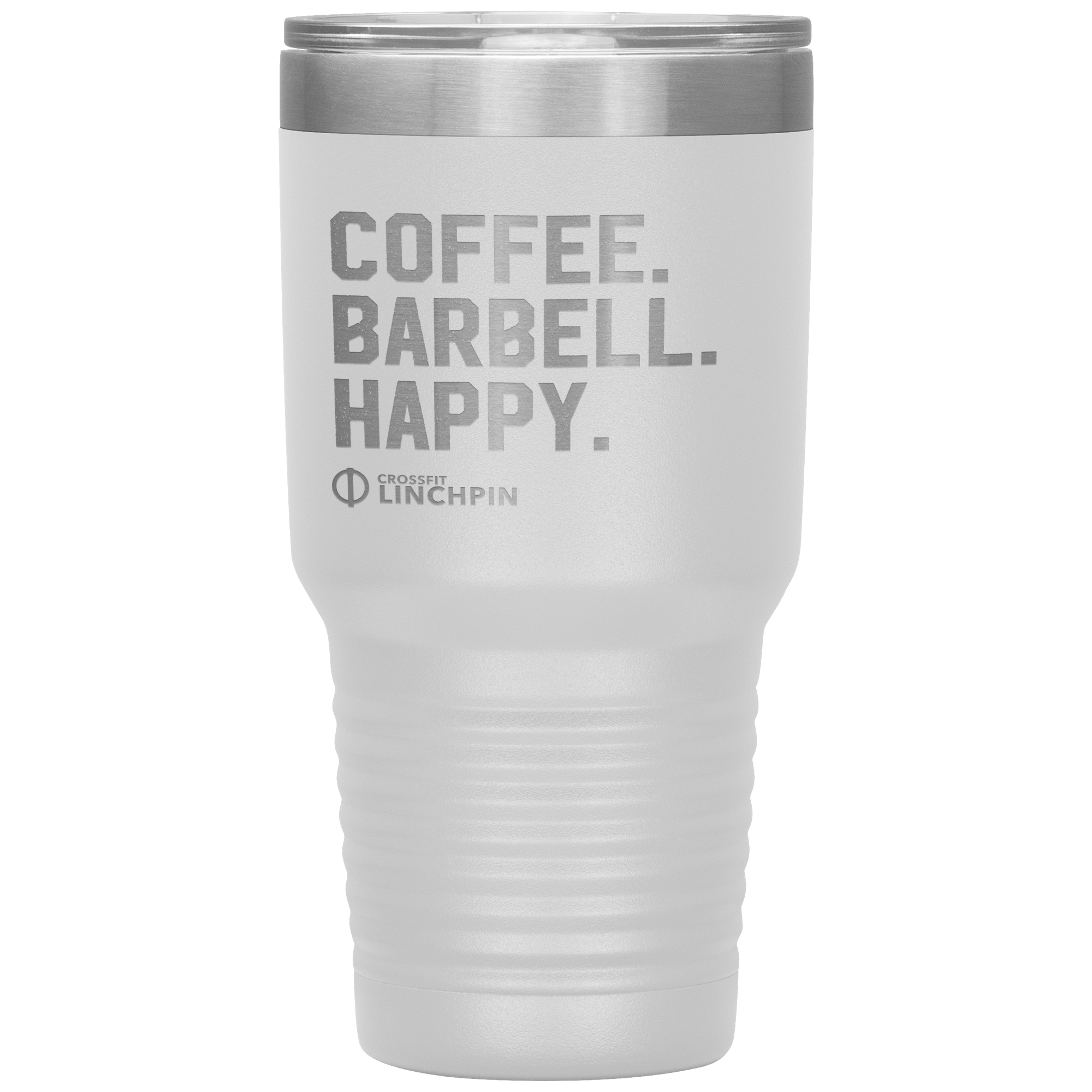 Coffee. Barbell. Happy. - 30oz Tumbler
