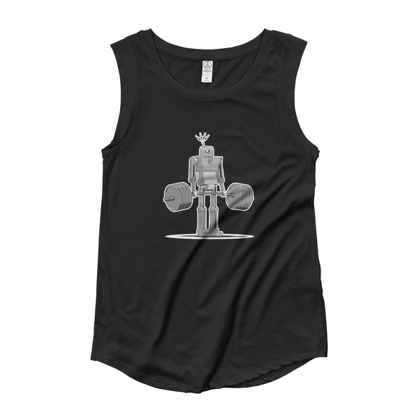 The Robot Deadlift Ladies’ Cap Sleeve T-Shirt