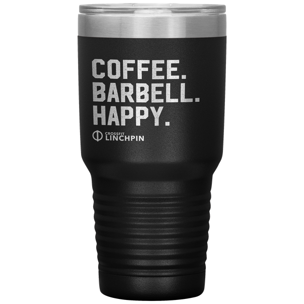 Coffee. Barbell. Happy. - 30oz Tumbler