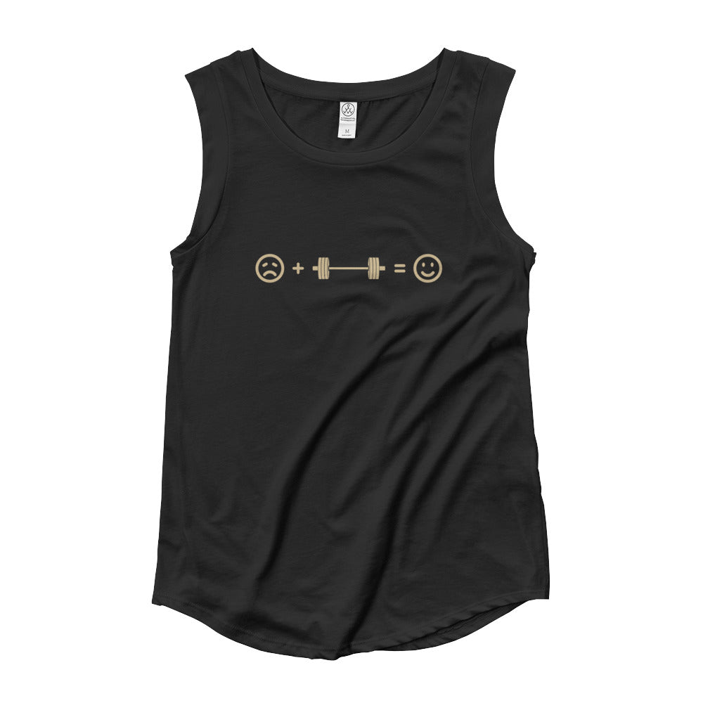 Happy Barbell Ladies’ Cap Sleeve T-Shirt